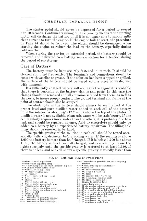 1930 Chrysler Imperial 8 Owners Manual Page 44